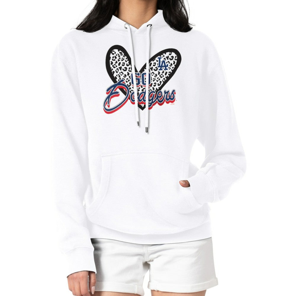 MLB Los Angeles Dodgers G-III 4Her by Carl Banks Women's Leopard Heart Pullover Hoodie