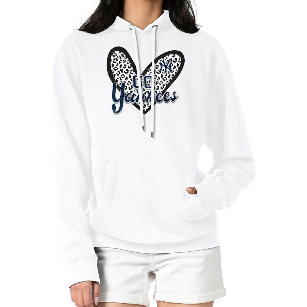 MLB New York Yankees G-III 4Her by Carl Banks Women's Leopard Heart Pullover Hoodie