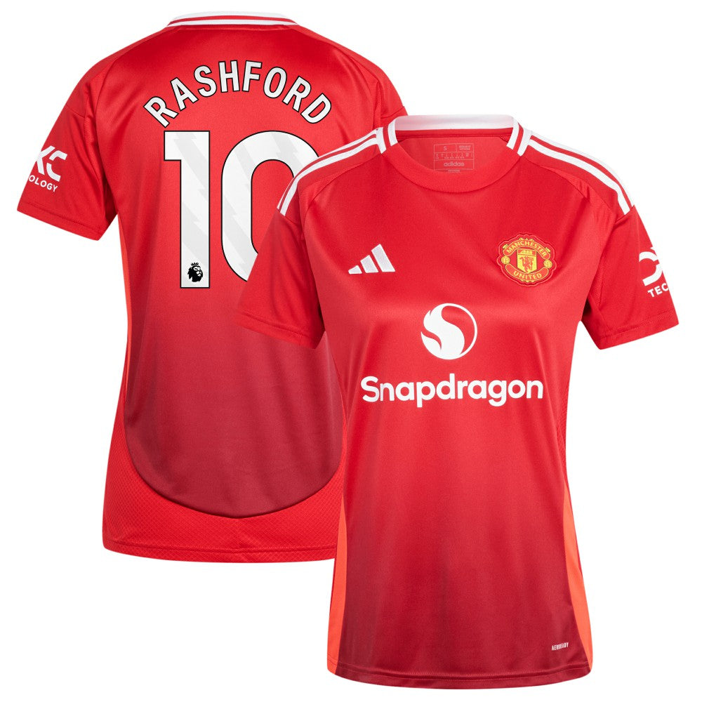 Marcus Rashford Manchester United Women's 2024/25 Home Replica Player Jersey - Adidas Red
