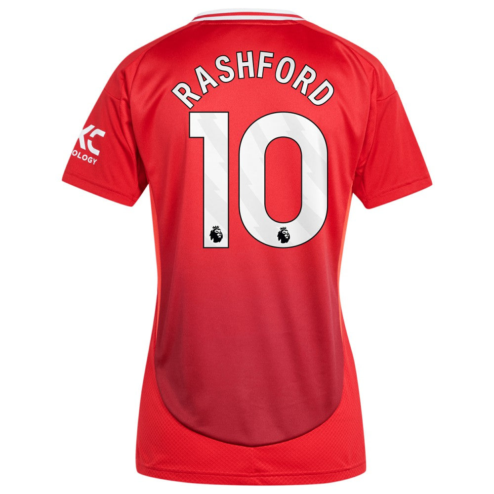 Marcus Rashford Manchester United Women's 2024/25 Home Replica Player Jersey - Adidas Red