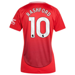 Marcus Rashford Manchester United Women's 2024/25 Home Replica Player Jersey - Adidas Red