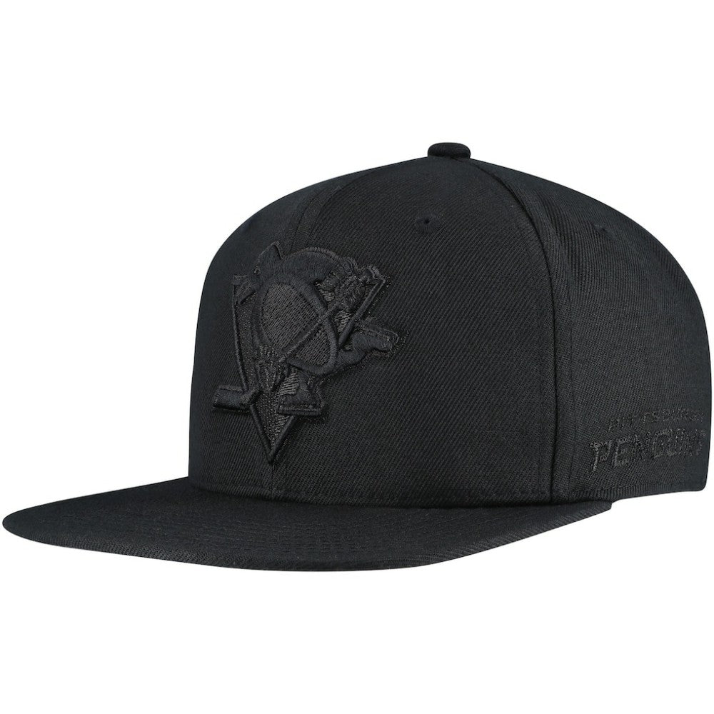 NHL Black Pittsburgh Penguins Mitchell & Ness Soul Strike Pearl Tonal Snapback Hat