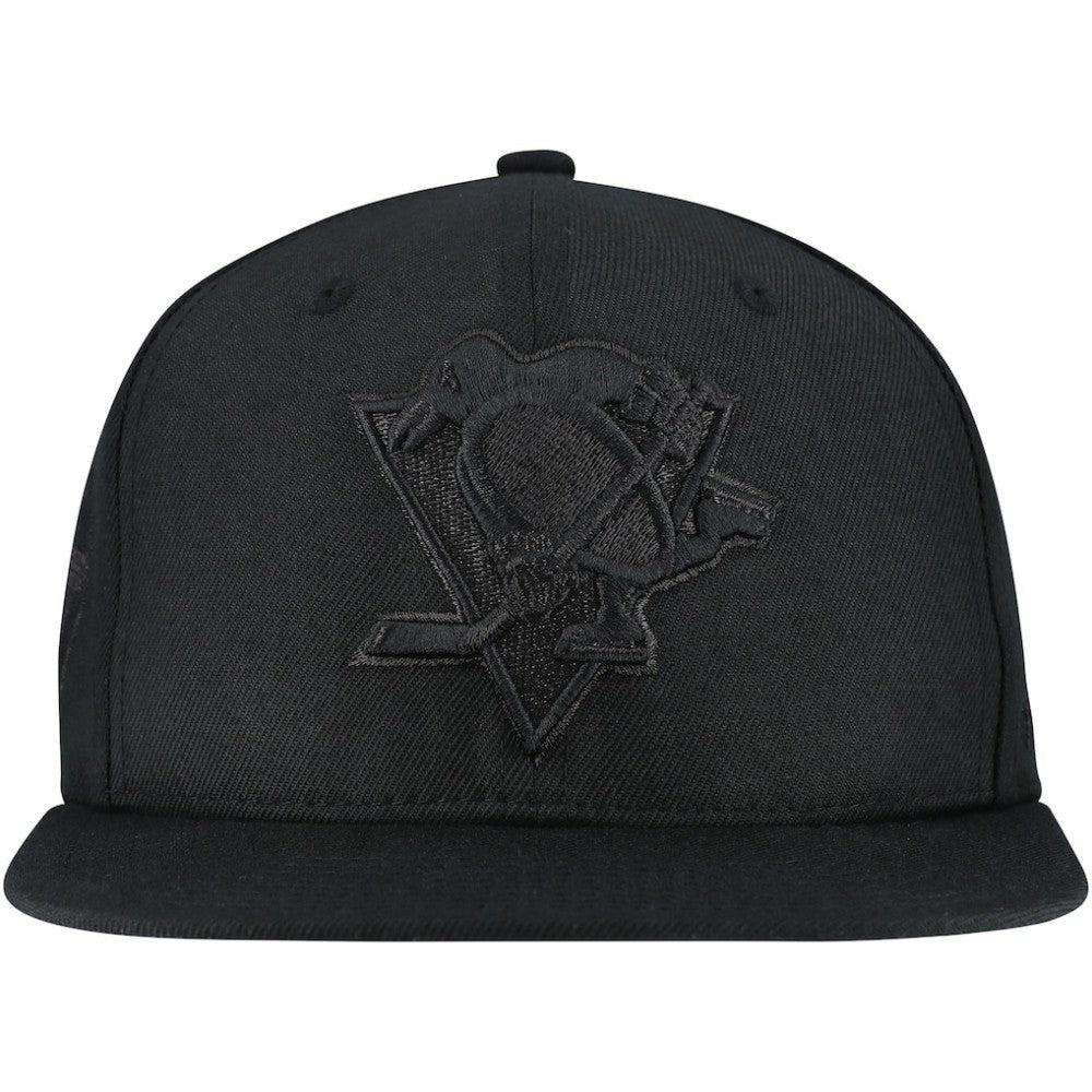 NHL Black Pittsburgh Penguins Mitchell & Ness Soul Strike Pearl Tonal Snapback Hat