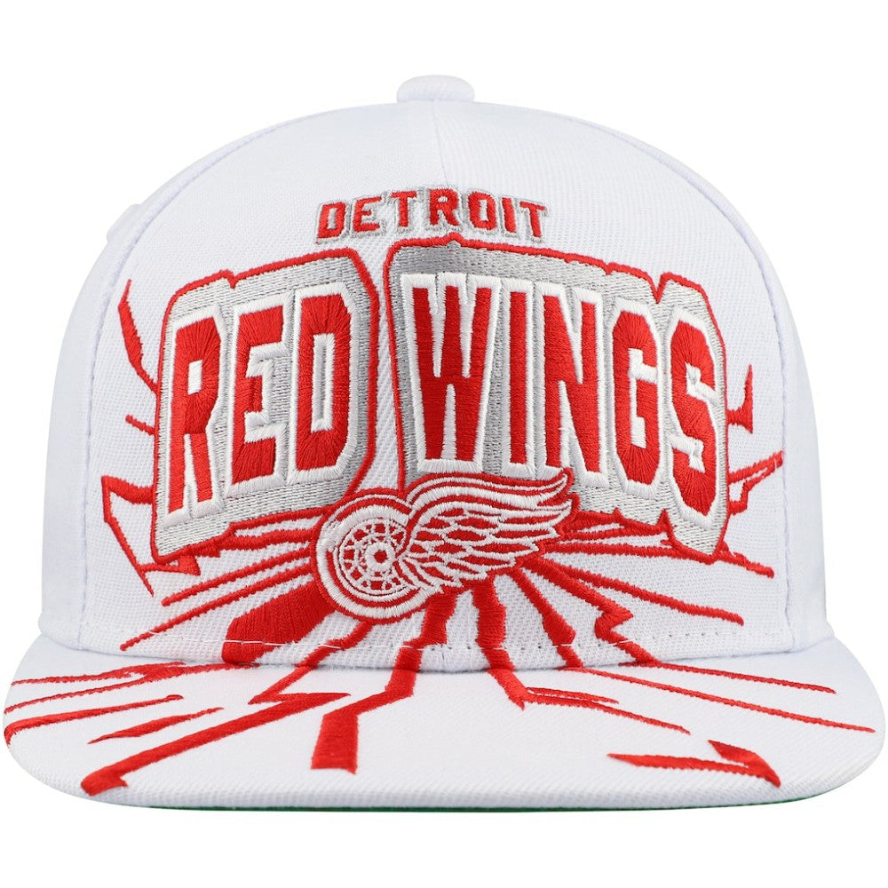 NHL White Detroit Red Wings Mitchell & Ness Youth After Shock Snapback Hat