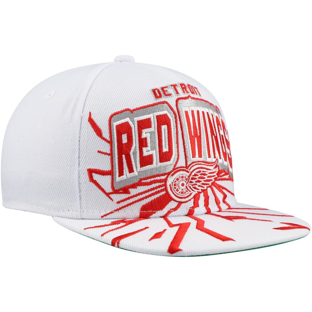 NHL White Detroit Red Wings Mitchell & Ness Youth After Shock Snapback Hat