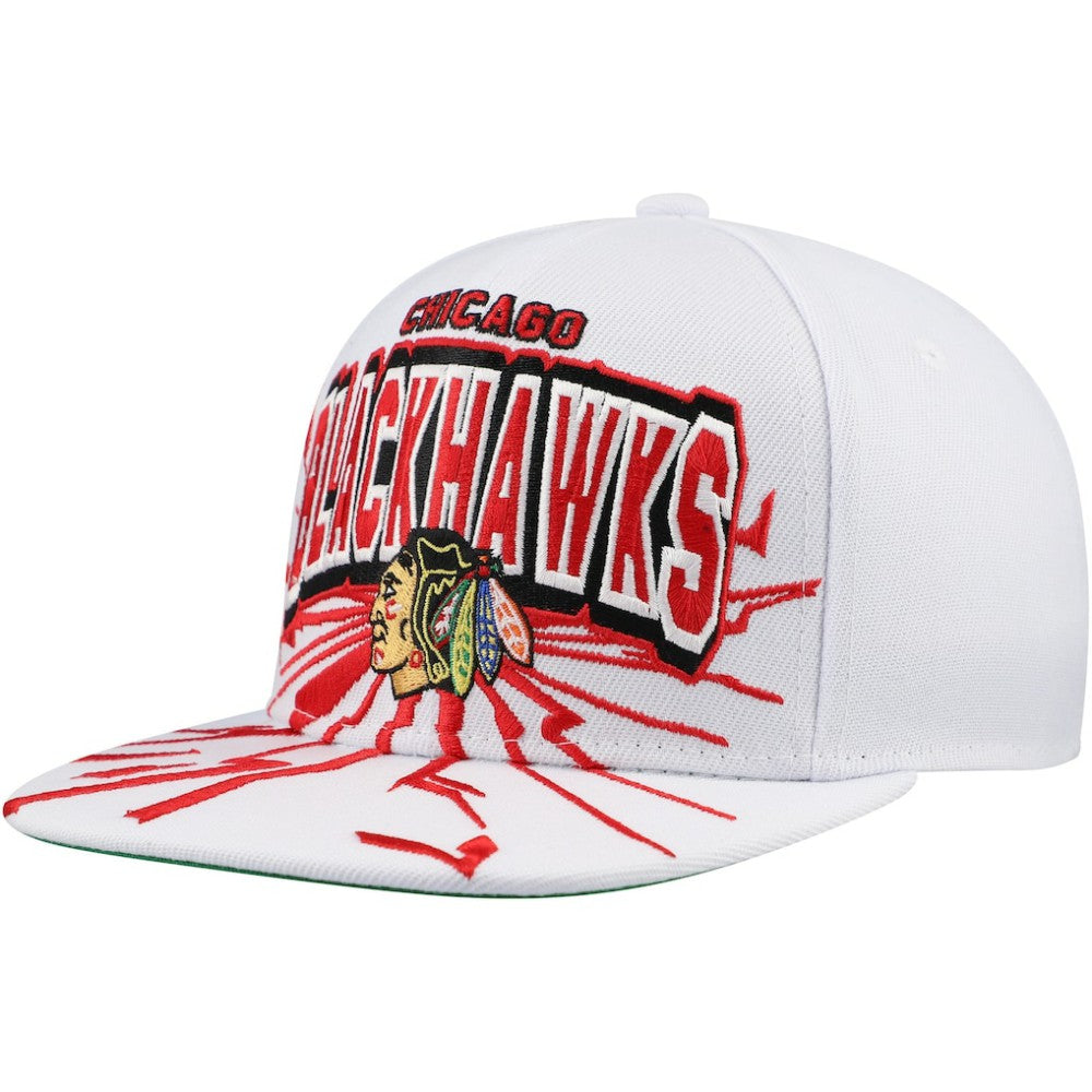 NHL White Chicago Blackhawks Mitchell & Ness Youth After Shock Snapback Hat