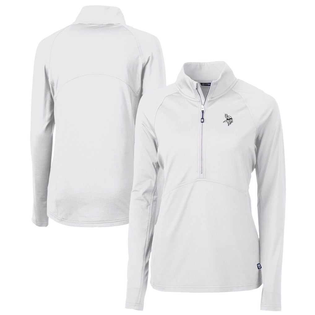 Cutter & Buck Women's Adapt Eco Knit Stretch Recycled Half-Zip Pullover Top - Minnesota Vikings