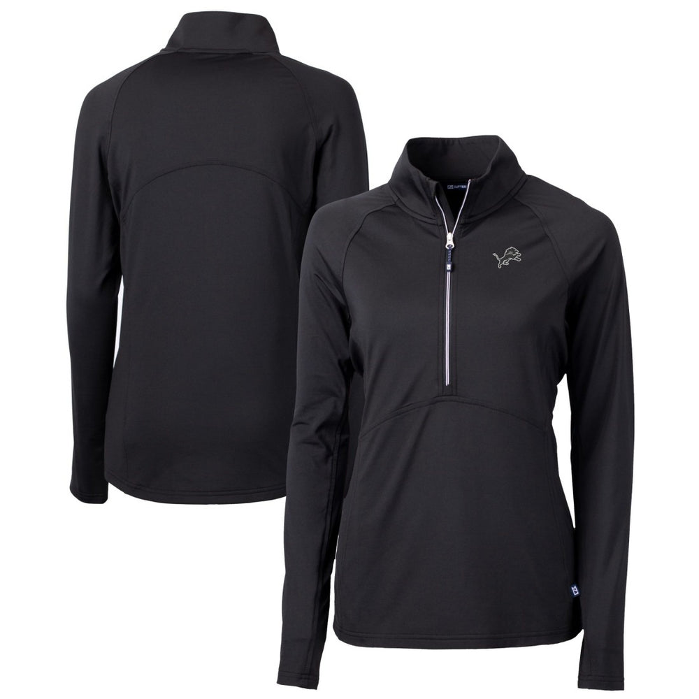 Cutter & Buck Women's Adapt Eco Knit Stretch Recycled Half-Zip Pullover Top - Detroit Lions