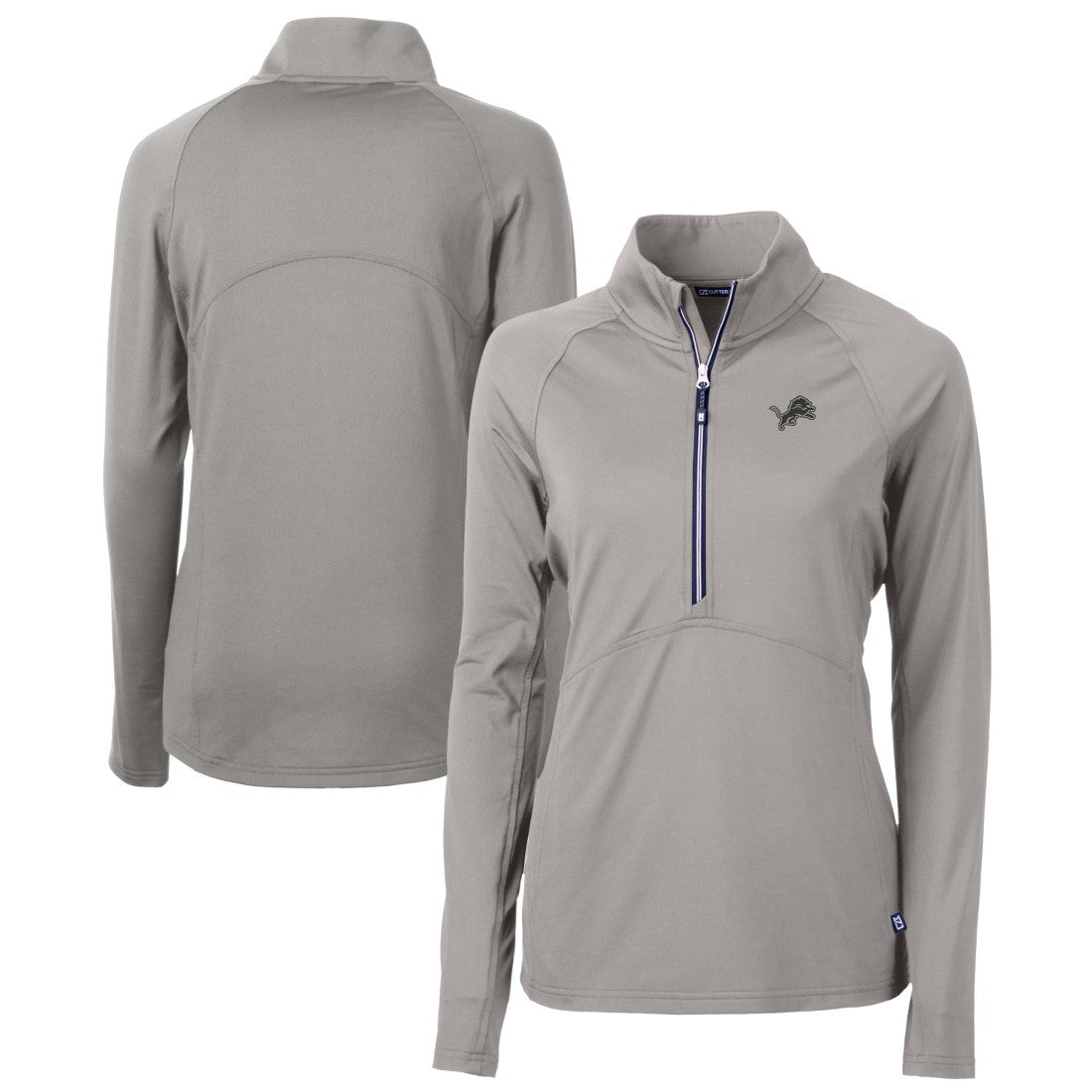 Cutter & Buck Women's Adapt Eco Knit Stretch Recycled Half-Zip Pullover Top - Detroit Lions