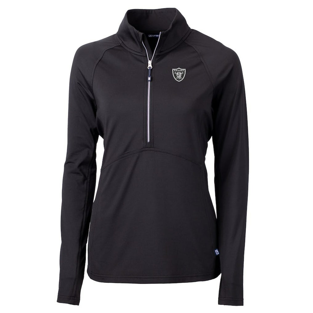 Cutter & Buck Women's Adapt Eco Knit Stretch Recycled Half-Zip Pullover Top - Las Vegas Raiders