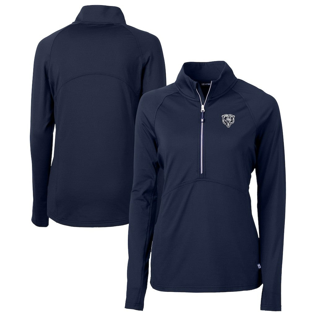 Cutter & Buck Women's Adapt Eco Knit Stretch Recycled Half-Zip Pullover Top - Chicago Bears