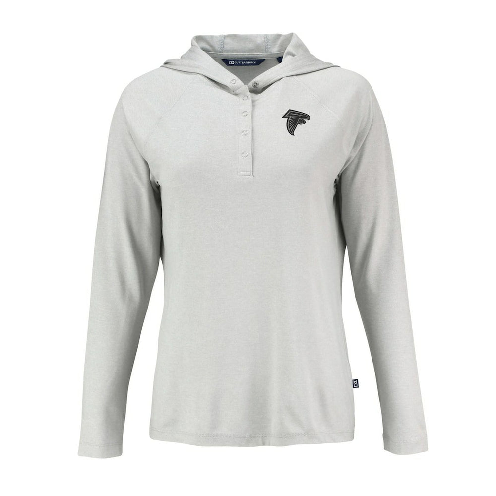 Cutter & Buck Women's Coastline Epic Comfort Eco Recycled Long Sleeve Hoodie T-Shirt - Atlanta Falcons
