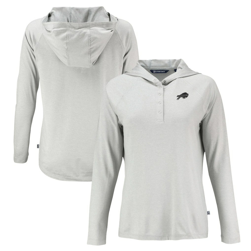 Cutter & Buck Women's Coastline Epic Comfort Eco Recycled Long Sleeve Hoodie T-Shirt - Buffalo Bills