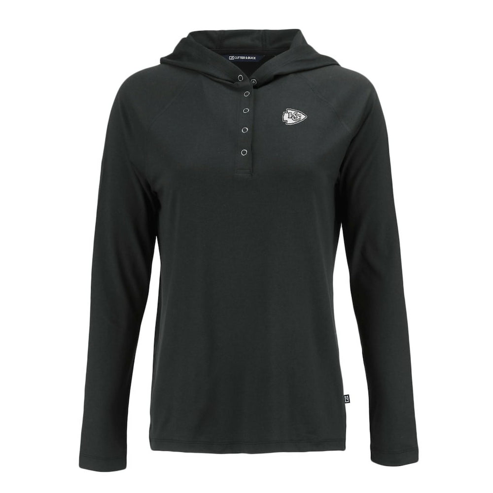 Cutter & Buck Women's Coastline Epic Comfort Eco Recycled Long Sleeve Hoodie T-Shirt - Kansas City Chiefs