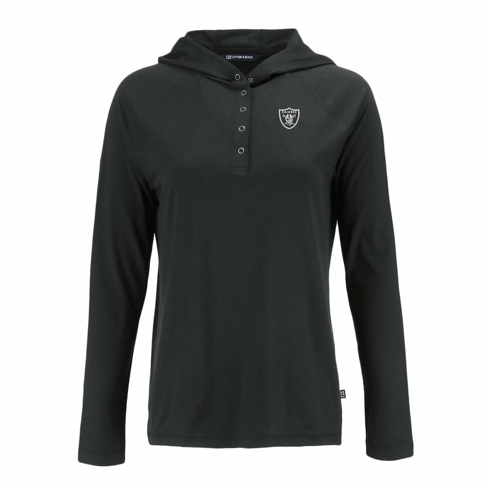Cutter & Buck Women's Coastline Epic Comfort Eco Recycled Long Sleeve Hoodie T-Shirt - Las Vegas Raiders