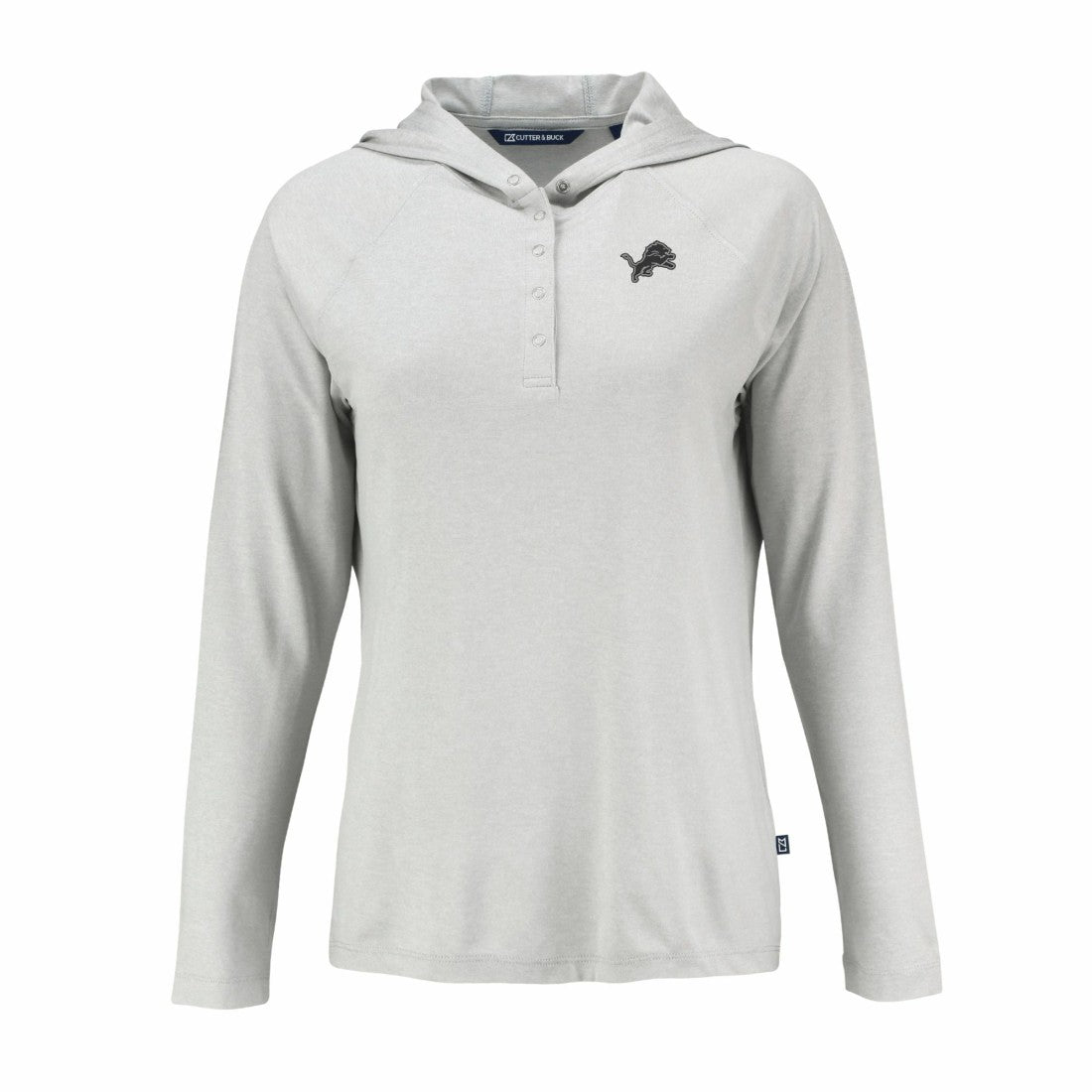 Cutter & Buck Women's Coastline Epic Comfort Eco Recycled Long Sleeve Hoodie T-Shirt - Detroit Lions