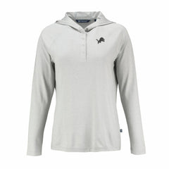 Cutter & Buck Women's Coastline Epic Comfort Eco Recycled Long Sleeve Hoodie T-Shirt - Detroit Lions