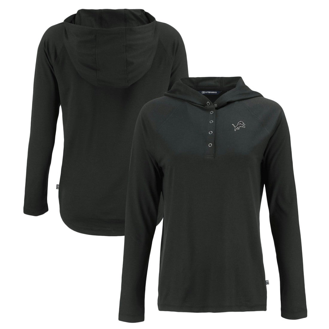Cutter & Buck Women's Coastline Epic Comfort Eco Recycled Long Sleeve Hoodie T-Shirt - Detroit Lions