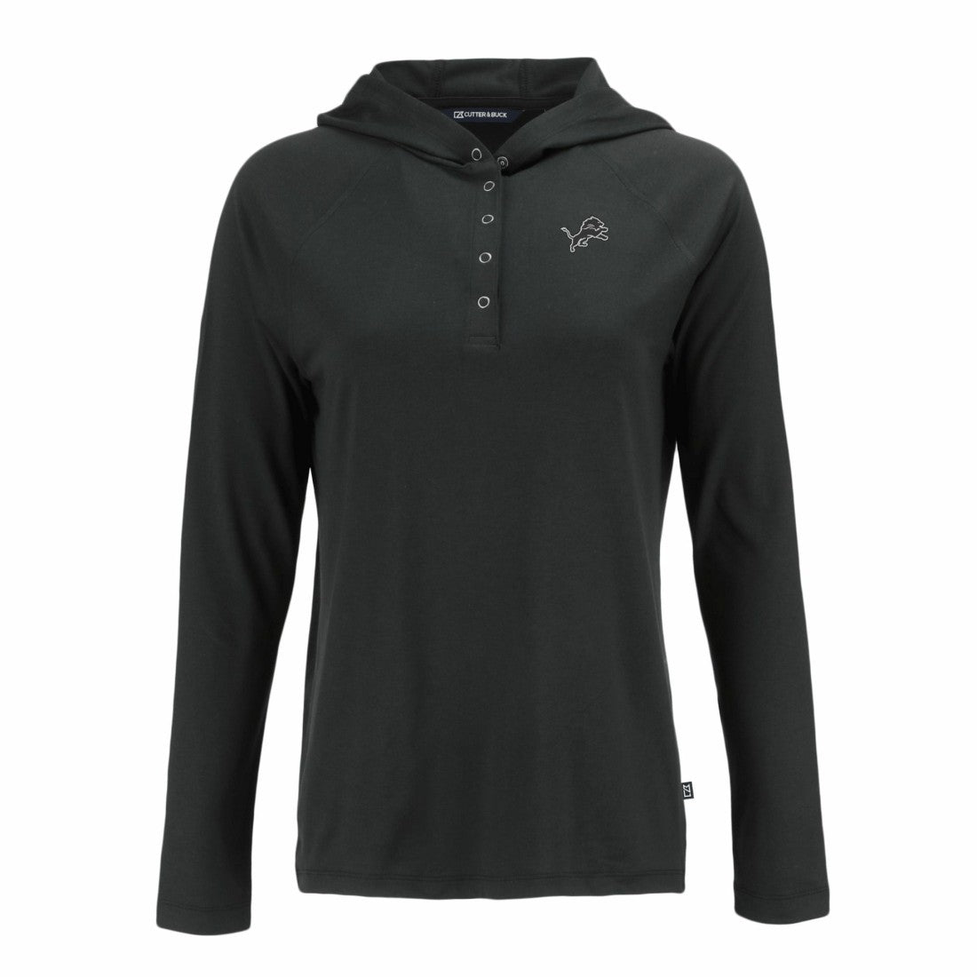 Cutter & Buck Women's Coastline Epic Comfort Eco Recycled Long Sleeve Hoodie T-Shirt - Detroit Lions