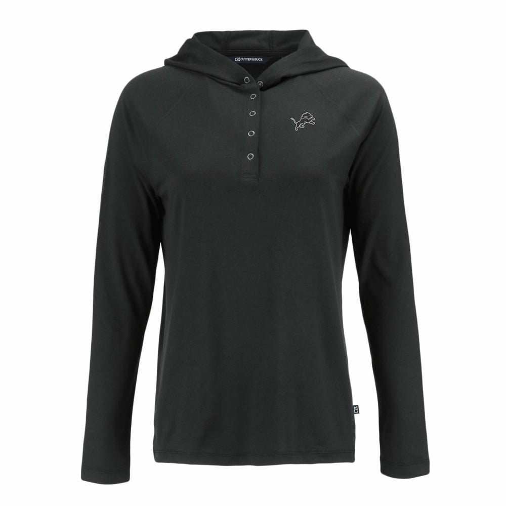 Cutter & Buck Women's Coastline Epic Comfort Eco Recycled Long Sleeve Hoodie T-Shirt - Detroit Lions