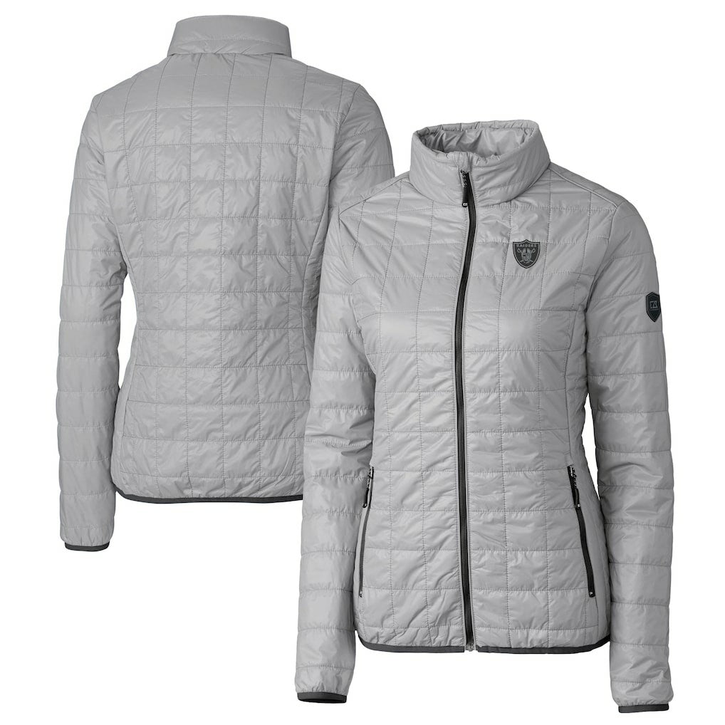 Cutter & Buck Women's Rainier PrimaLoft Eco Insulated Full-Zip Puffer Jacket - Las Vegas Raiders