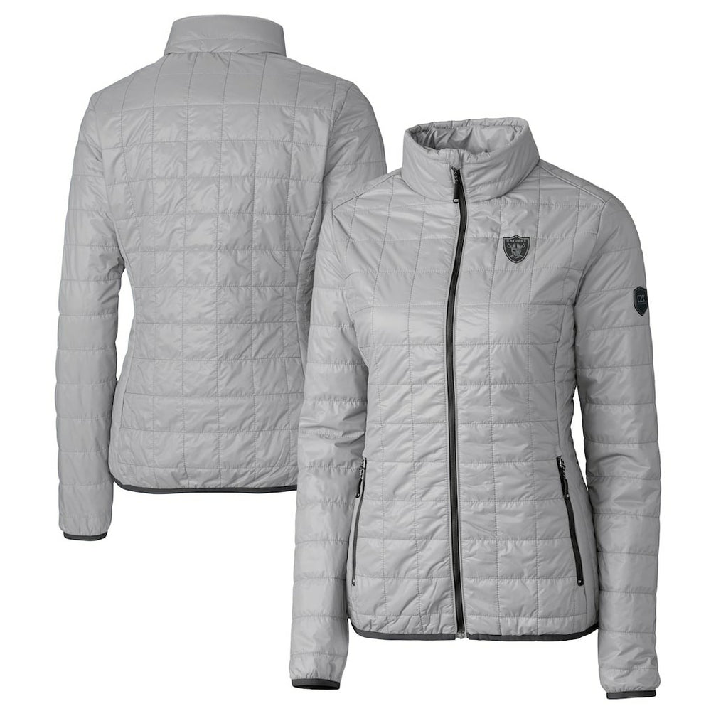 Cutter & Buck Women's Rainier PrimaLoft Eco Insulated Full-Zip Puffer Jacket - Las Vegas Raiders