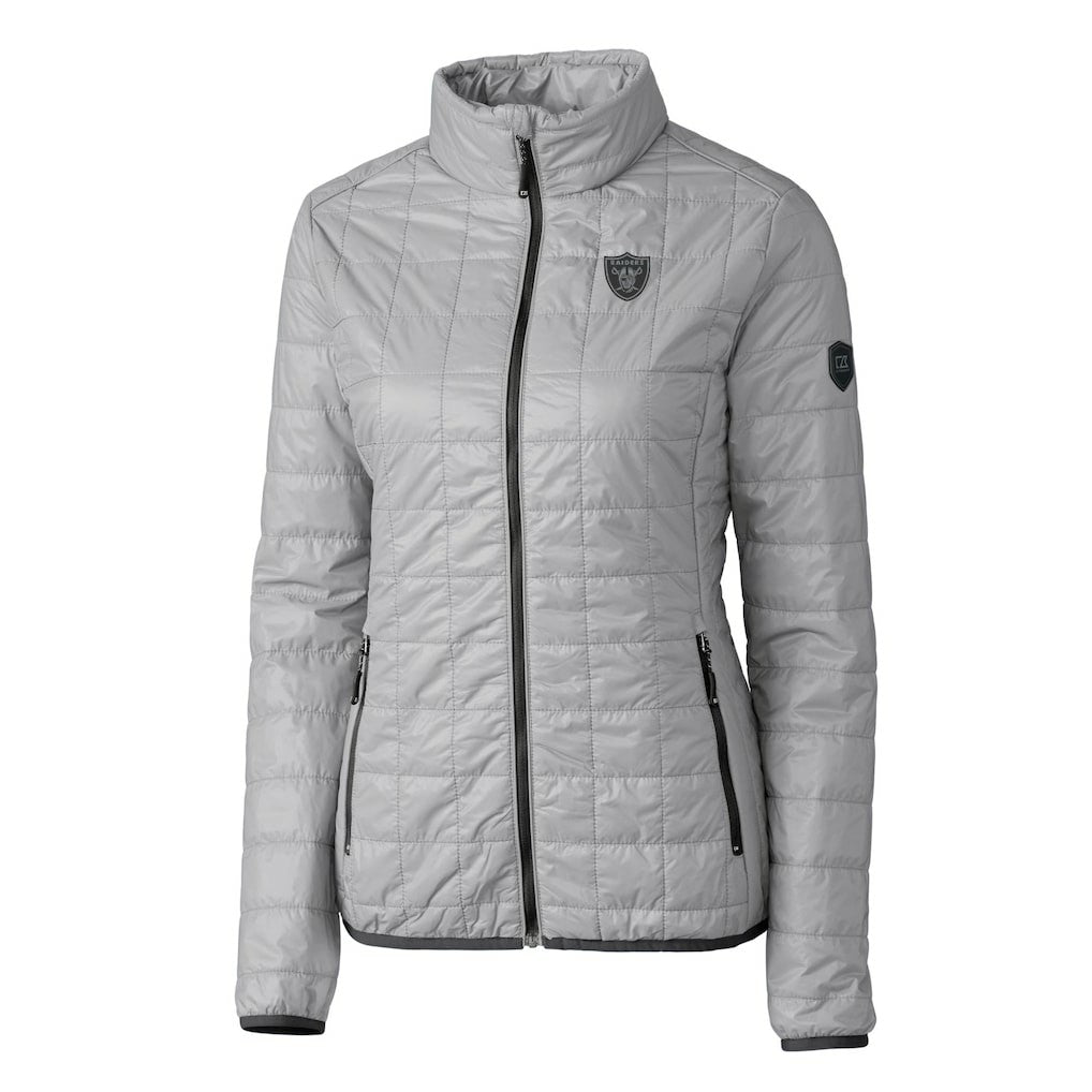Cutter & Buck Women's Rainier PrimaLoft Eco Insulated Full-Zip Puffer Jacket - Las Vegas Raiders