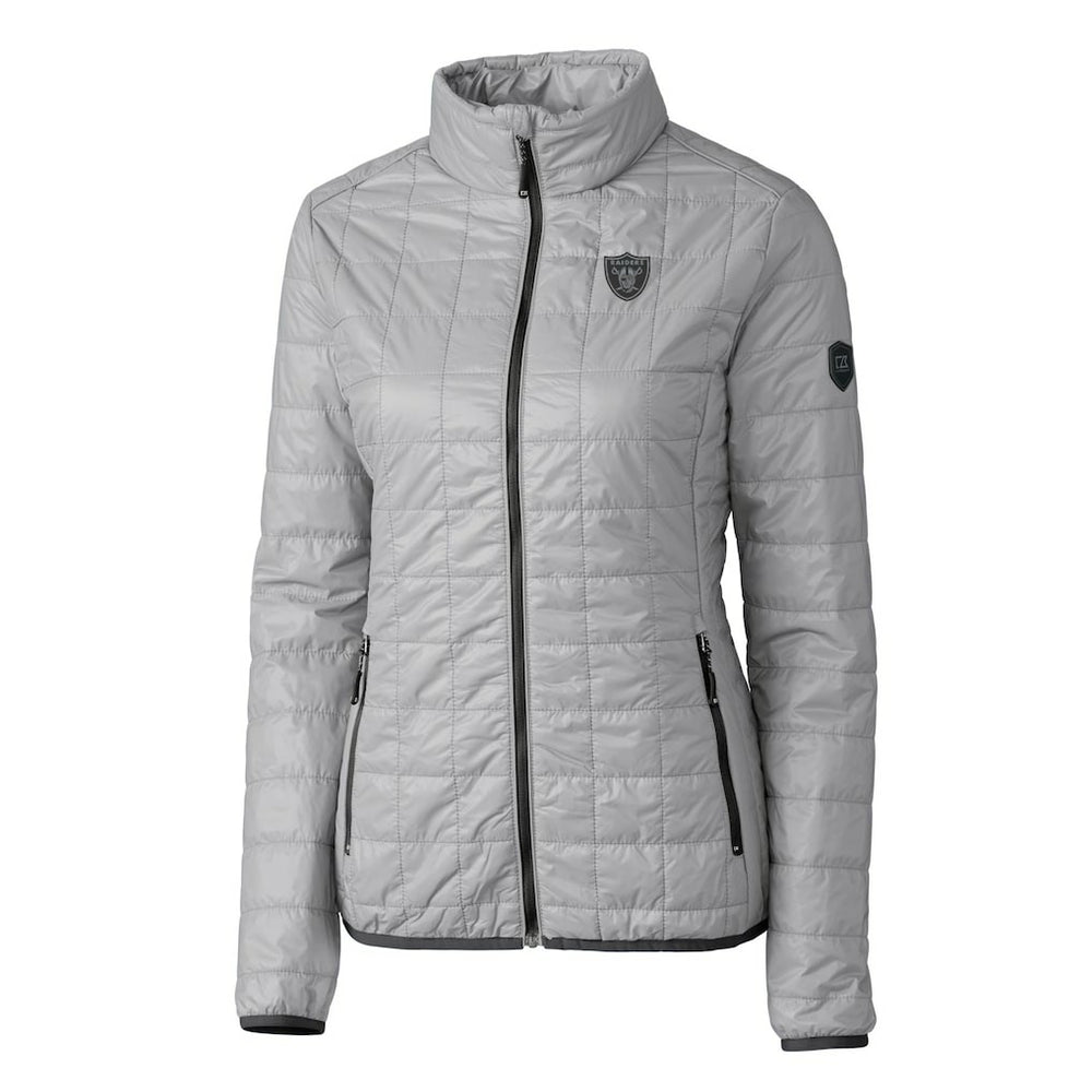 Cutter & Buck Women's Rainier PrimaLoft Eco Insulated Full-Zip Puffer Jacket - Las Vegas Raiders