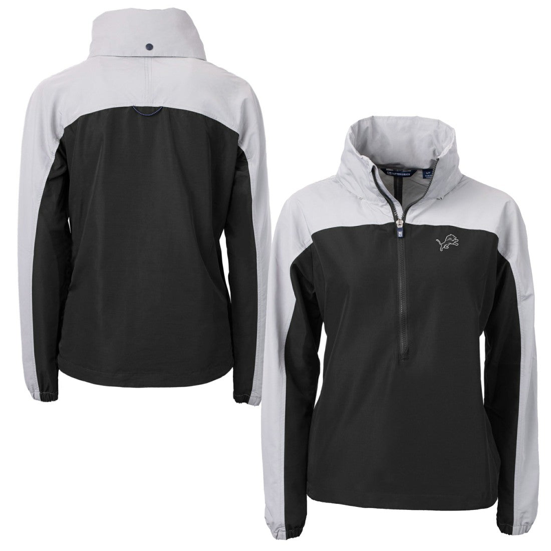Cutter & Buck Women's Charter Eco Recycled Half-Zip Hoodie Anorak Jacket - Detroit Lions