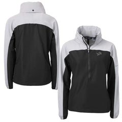 Cutter & Buck Women's Charter Eco Recycled Half-Zip Hoodie Anorak Jacket - Detroit Lions