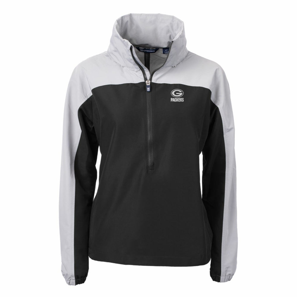 Cutter & Buck Women's Charter Eco Recycled Half-Zip Hoodie Anorak Jacket - Green Bay Packers