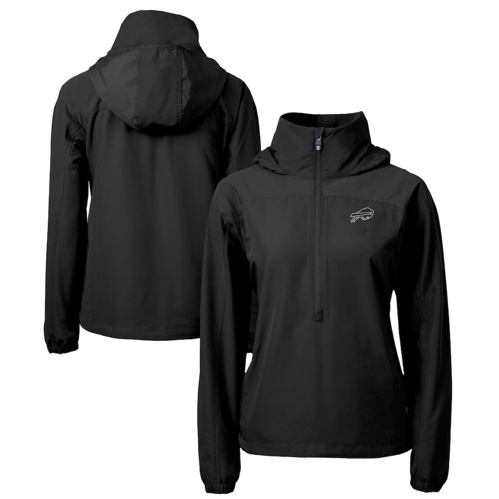 Cutter & Buck Women's Charter Eco Recycled Half-Zip Hoodie Anorak Jacket - Buffalo Bills