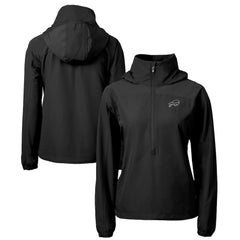 Cutter & Buck Women's Charter Eco Recycled Half-Zip Hoodie Anorak Jacket - Buffalo Bills