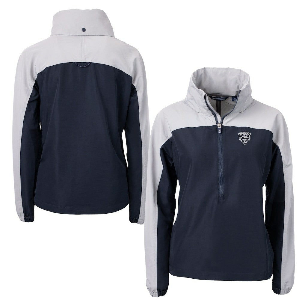 Cutter & Buck Women's Charter Eco Recycled Half-Zip Hoodie Anorak Jacket - Chicago Bears