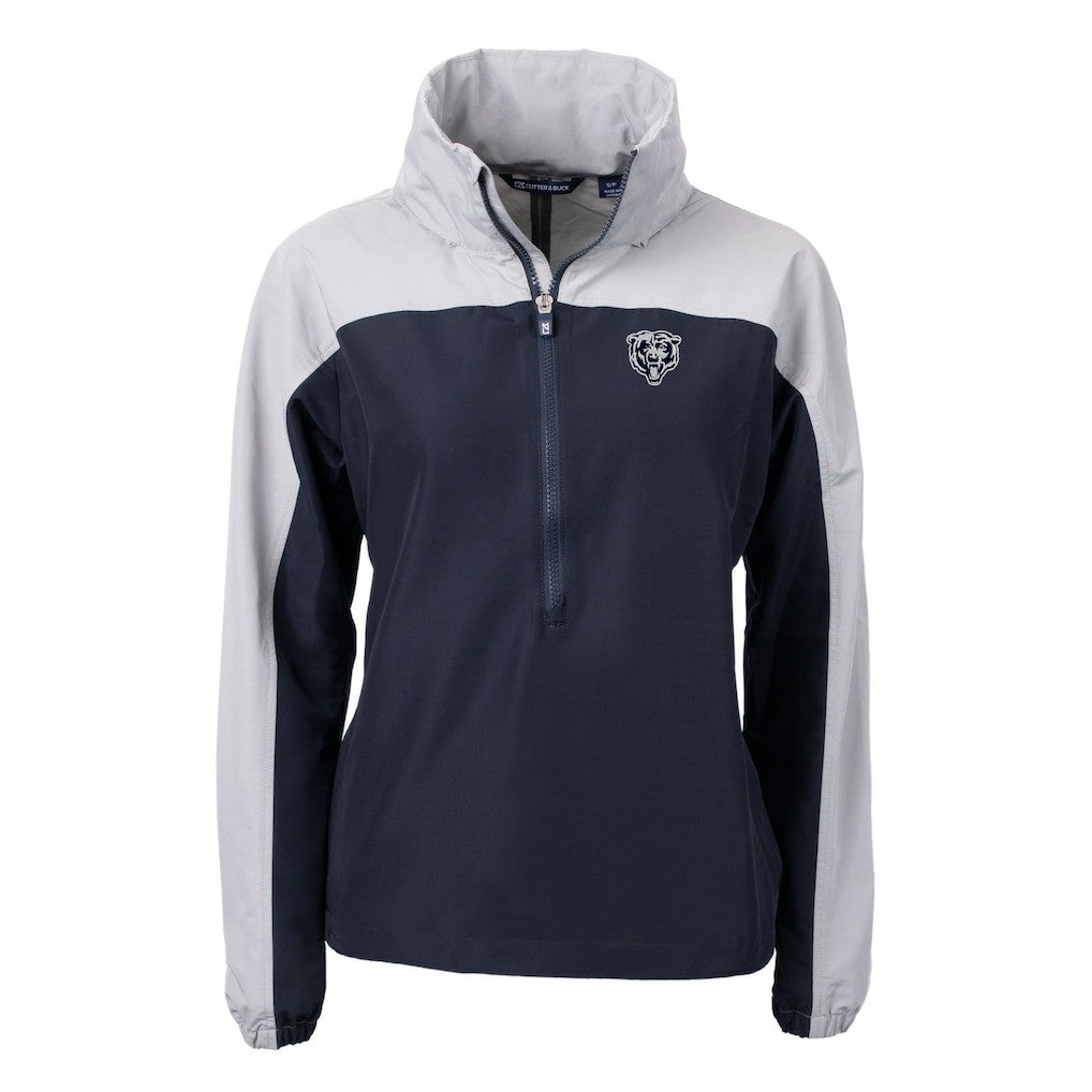 Cutter & Buck Women's Charter Eco Recycled Half-Zip Hoodie Anorak Jacket - Chicago Bears