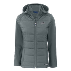 Cutter & Buck Women's Evoke Hybrid Eco Softshell Recycled Full-Zip Hoodie Jacket - Buffalo Bills