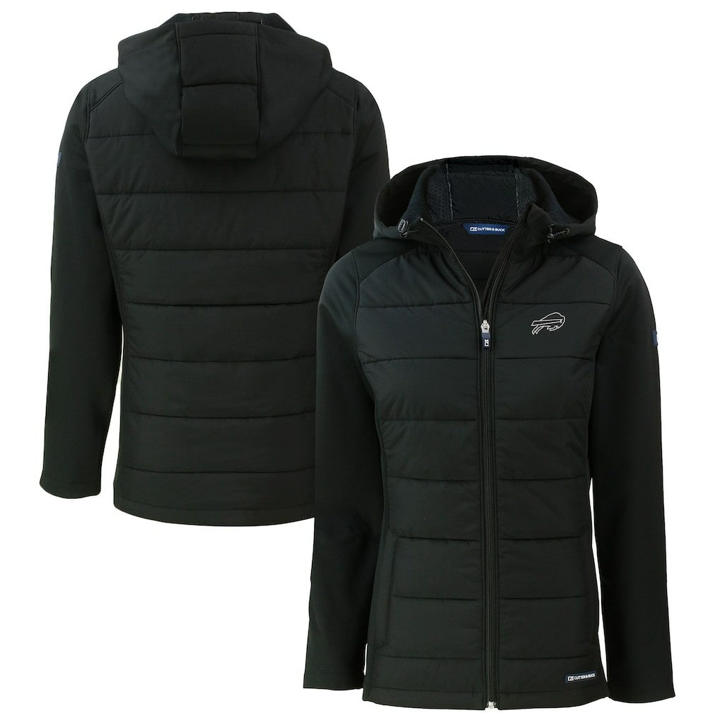 Cutter & Buck Women's Evoke Hybrid Eco Softshell Recycled Full-Zip Hoodie Jacket - Buffalo Bills