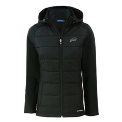 Cutter & Buck Women's Evoke Hybrid Eco Softshell Recycled Full-Zip Hoodie Jacket - Buffalo Bills