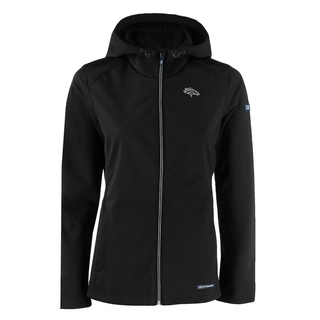 Cutter & Buck Women's Evoke Eco Softshell Recycled Full-Zip Hoodie Jacket - Denver Broncos