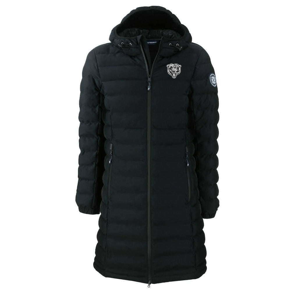 Cutter & Buck Women's Mission Ridge Repreve Eco Insulated Full-Zip Hoodie Long Puffer Jacket - Chicago Bears