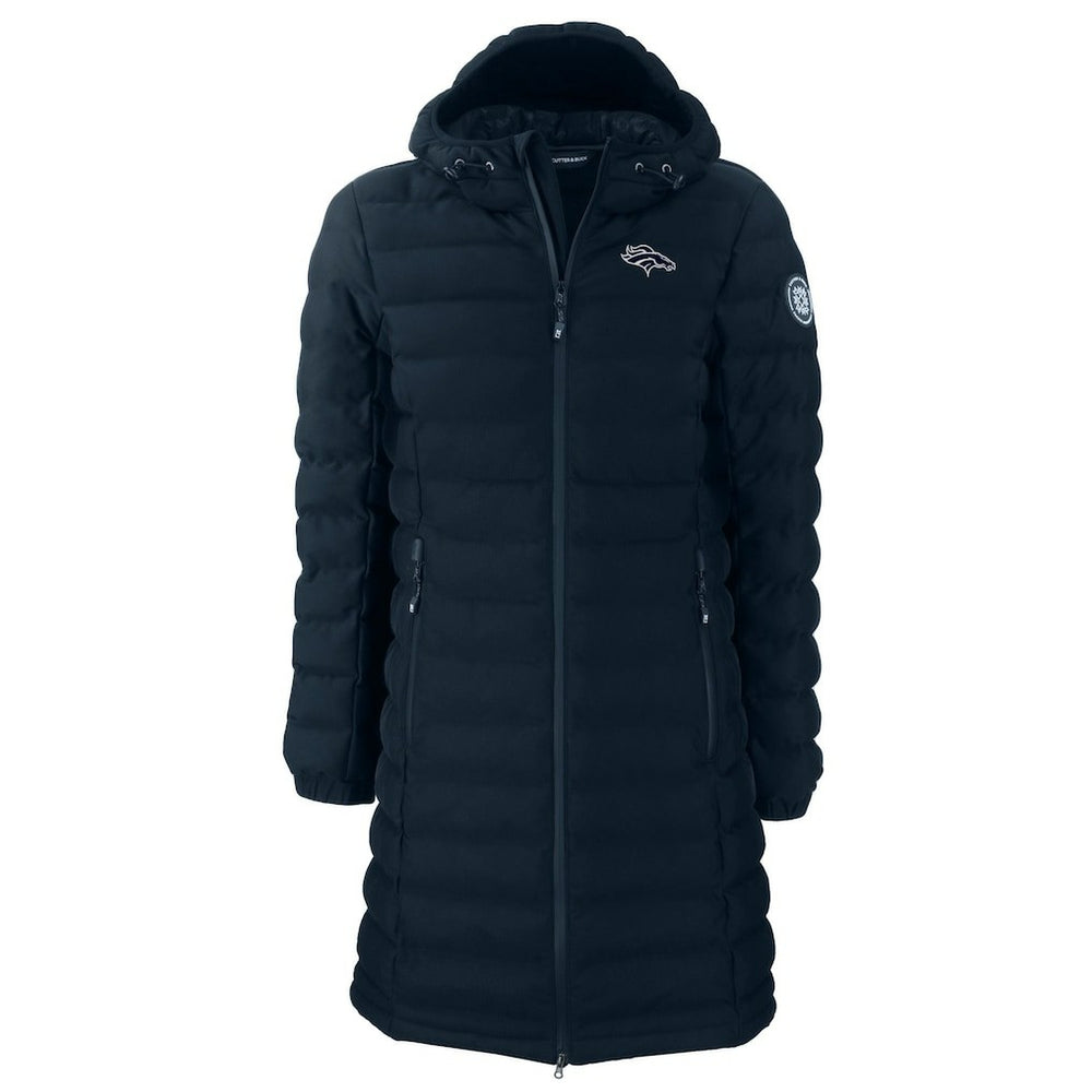 Cutter & Buck Women's Mission Ridge Repreve Eco Insulated Full-Zip Hoodie Long Puffer Jacket - Denver Broncos