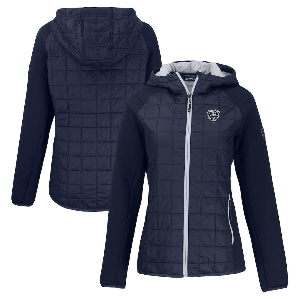 Cutter & Buck Women's Rainier PrimaLoft Eco Hybrid Full-Zip Hoodie Jacket - Chicago Bears