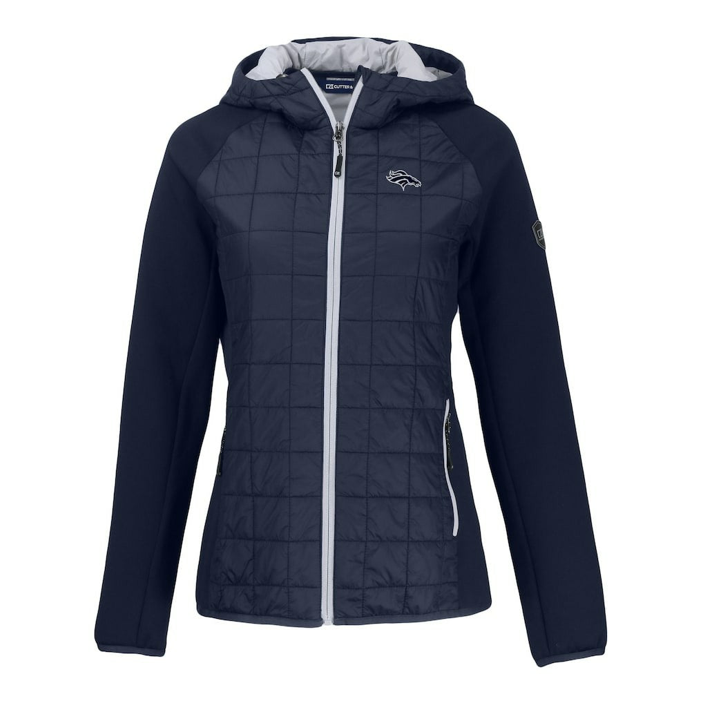Cutter & Buck Women's Rainier PrimaLoft Eco Hybrid Full-Zip Hoodie Jacket - Denver Broncos