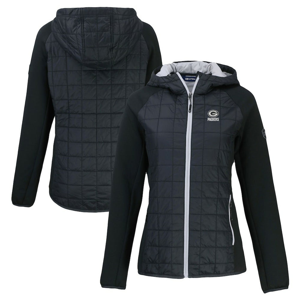 Cutter & Buck Women's Rainier PrimaLoft Eco Hybrid Full-Zip Hoodie Jacket - Green Bay Packers