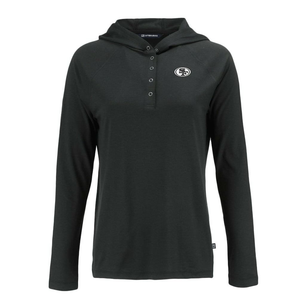 Cutter & Buck Women's Coastline Epic Comfort Eco Recycled Long Sleeve Hoodie T-Shirt - San Francisco 49ers