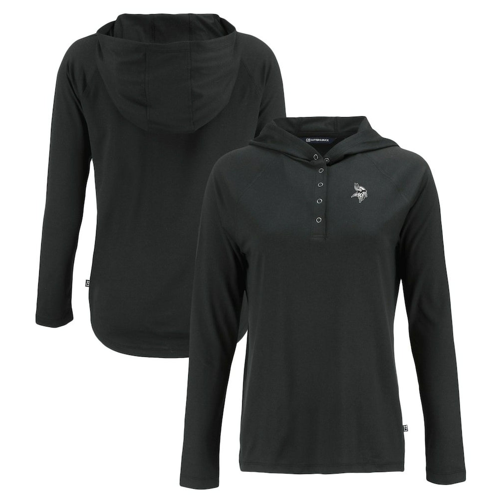 Cutter & Buck Women's Coastline Epic Comfort Eco Recycled Long Sleeve Hoodie T-Shirt - Minnesota Vikings