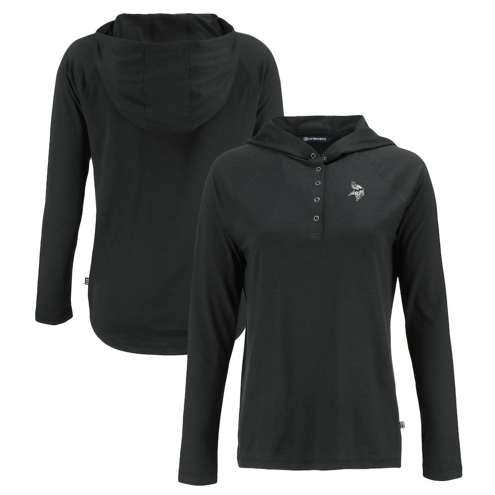 Cutter & Buck Women's Coastline Epic Comfort Eco Recycled Long Sleeve Hoodie T-Shirt - Minnesota Vikings