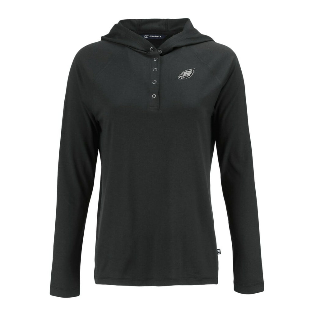 Cutter & Buck Women's Coastline Epic Comfort Eco Recycled Long Sleeve Hoodie T-Shirt - Philadelphia Eagles