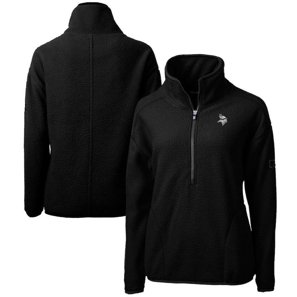Cutter & Buck Women's Cascade Eco Sherpa Fleece Half-Zip Jacket - Minnesota Vikings
