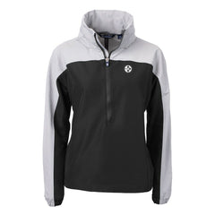 Cutter & Buck Women's Charter Eco Recycled Half-Zip Hoodie Anorak Jacket - Pittsburgh Steelers